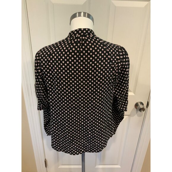 Joie Black & White Dotted Button-Up Shirt, Size Small - Picture 4 of 5